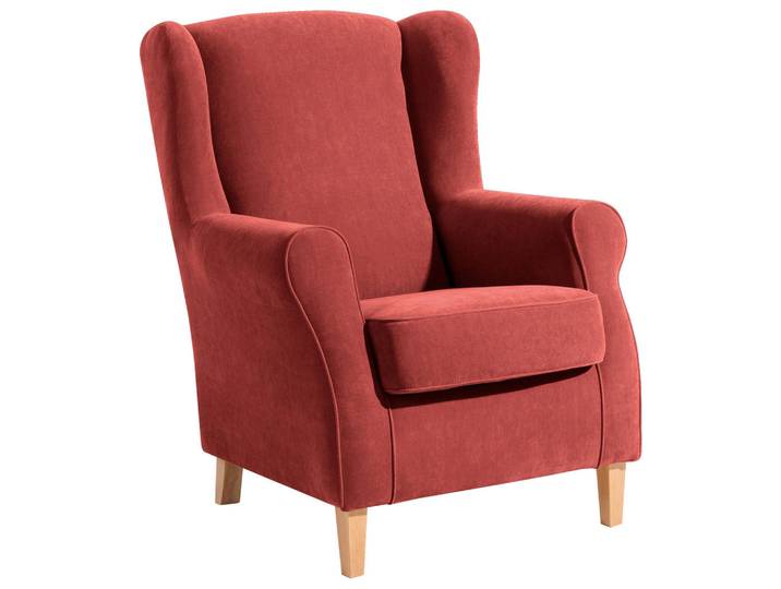 Max Winzer Ohrensessel Lesesessel, Terracotta, Holz, Buche, 77x103x86 cm, Goldenes M, Made in Europe, Wohnzimmer, Sessel, Ohrensessel