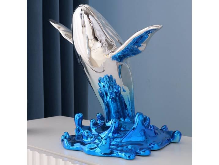 Ornements de baleine en électroplacage, décoration esthétique pour la maison, art nordique, accessoires de bureau, sculpture de baleine volante, cadeaux pour mères et enfants