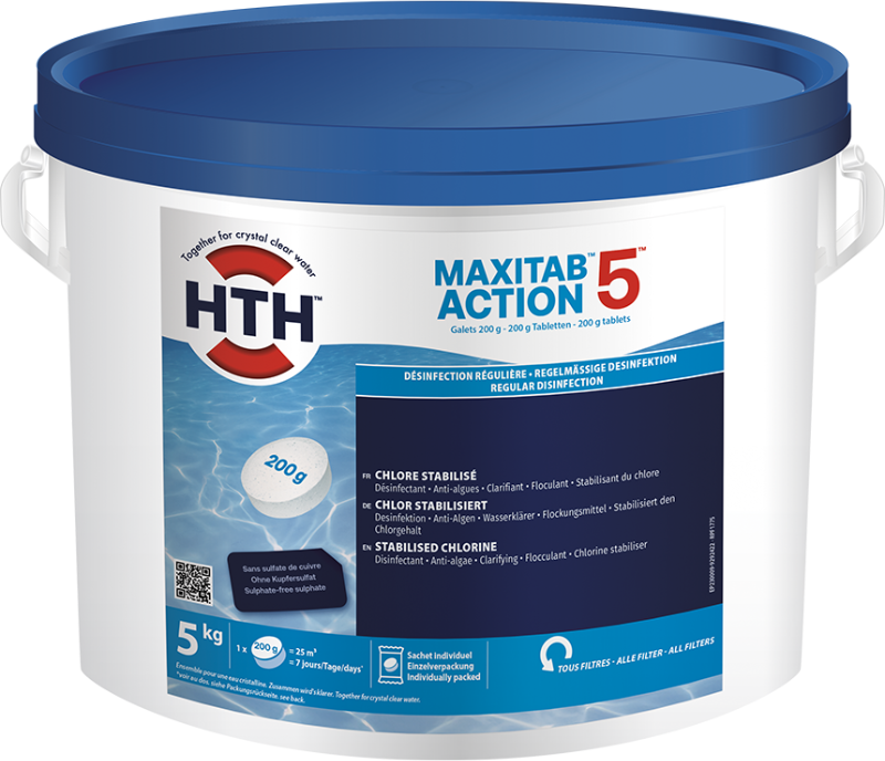 Chlore multifonction hth® MAXITAB Action 5 galets 200g