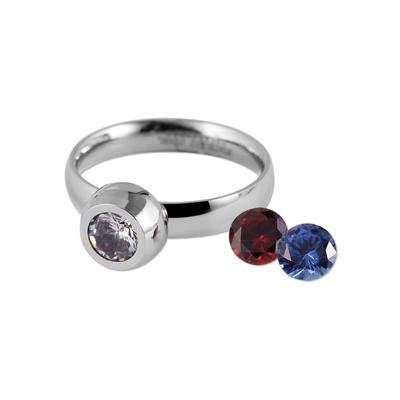 Fingerring AKZENT "Aalissay, langlebig" Gr. 52, weiß, Fingerringe, Damen, 52, Edelstahl, Fingerring