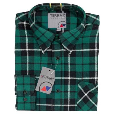 Flanellhemd TERRAX WORKWEAR "Flanellhemd 105 cm", Kinder, Gr. 43, EURO, grün, Obermaterial: 100% Baumwolle CO., Hemden