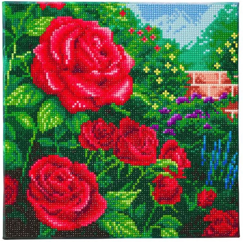 CRYSTAL ART Kit tableau broderie diamant 30x30cm - T. Kinkade Roses