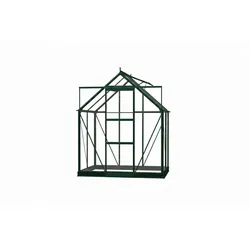 Halls Gewächshaus Icon 6 - 2,5 m2 / 3,7 m2 / 4,9 m2 / 6,1 m2 1,92 x 1,3 m - 2,5 m2 (Gr. 1) 3 mm Sicherheitsglas Grün