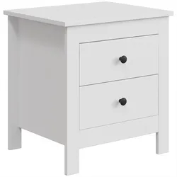 NACHTTISCH MDF Metall Weiß