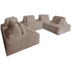 MODULSOFA WIOLO SOFT 5 MODULE 5 KISSEN Taupe Cord