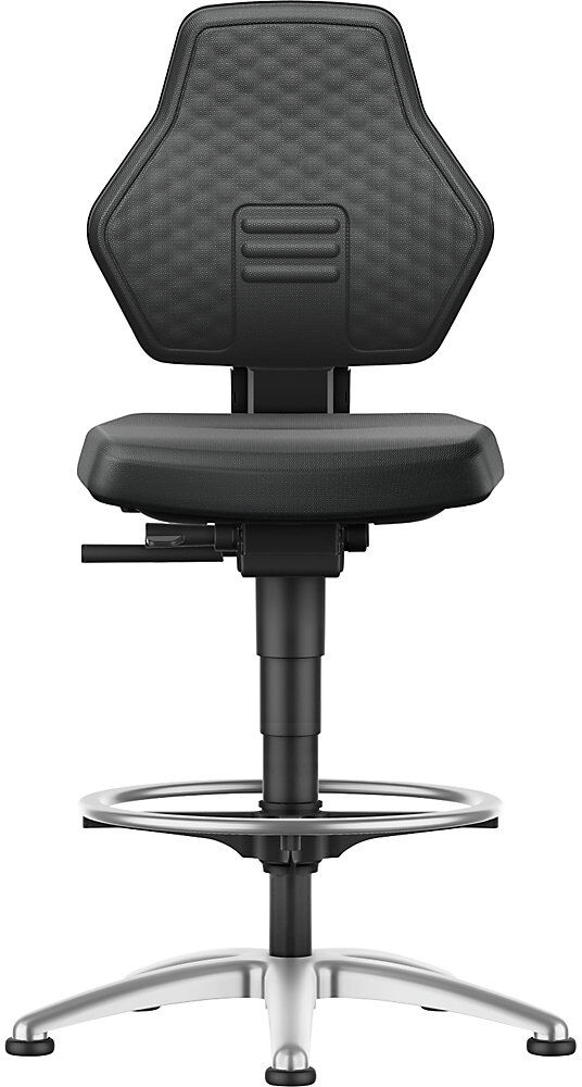Arbeitsdrehstuhl AIR FLOW, mit Gleitern und Fußring, Supertec-Bezug schwarz bimos