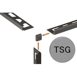 Schlüter Systems JOLLY-TSG Außenecke 90° Aluminium TSG - strukturbeschichtet grau Höhe: 8 mm