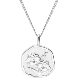 trendor 68000-08 Halskette mit Monatsblume August 925 Silber Rhodiniert, 40 cm