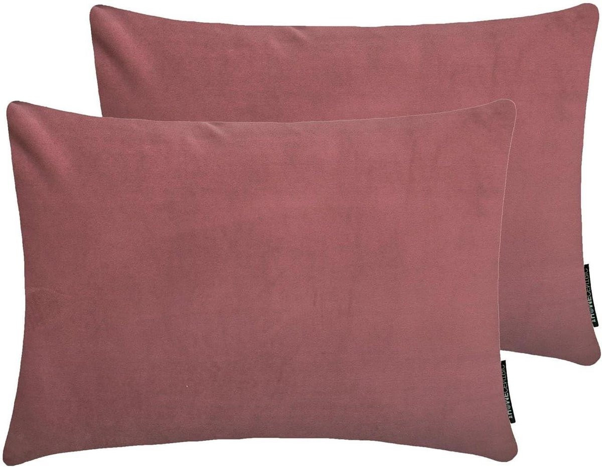 Handgemaakte Velvet Sierkussenhoes Langwerpig - Blush Roze - 30 x 40 cm