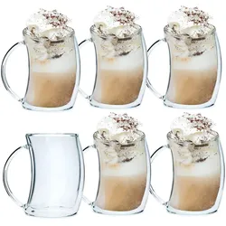 Intirilife Doppelwandiges Thermo Glas, Trinkgläser, Transparent