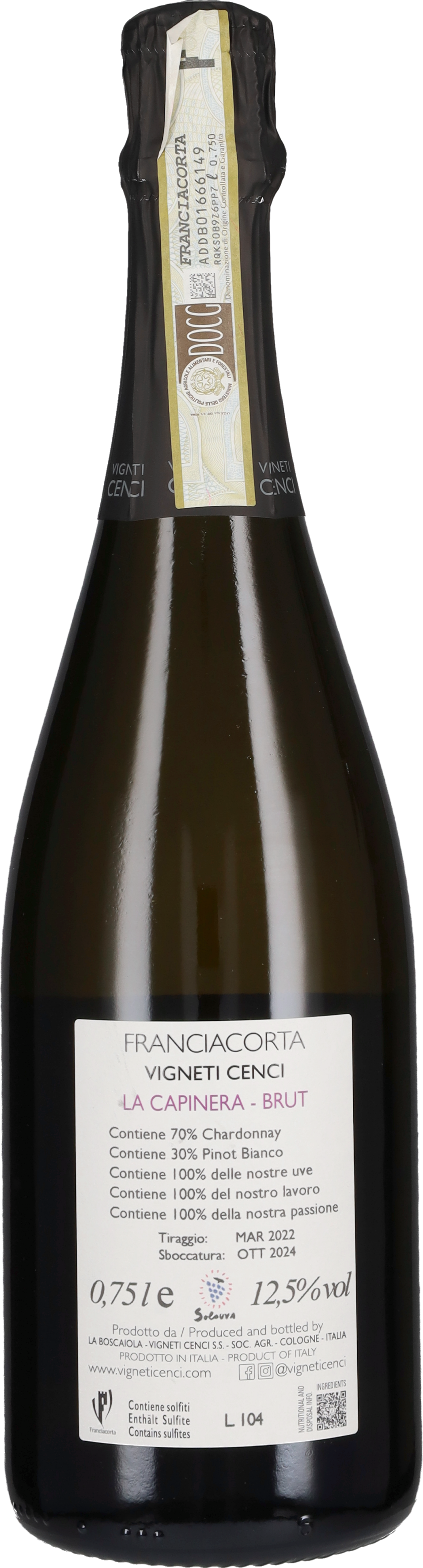 Vigneti Cenci Franciacorta Brut 'La Capinera'