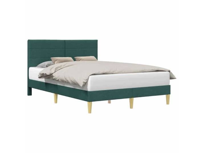 Lit chambre - Vert - Cadre de lit - avec tête de lit - Vert foncé 120x190 cm Tissu_3934