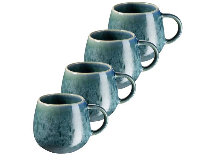 Mäser Kaffeebecher 4er-Set CARELLIA, blau, Steinzeug