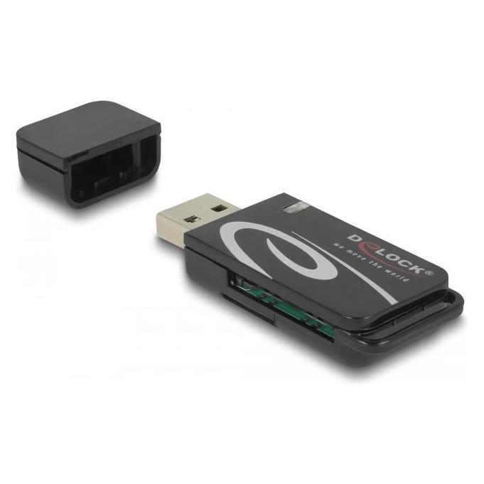 Delock Mini USB 2.0 Card Reader mit SD und Micro SD Slot (USB 2.0) (91602)