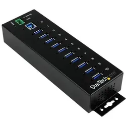 StarTech 10 PORT INDUSTRIAL USB 3.0 HUB (USB-B, 10 Ports), Dockingstation + USB Hub, Schwarz