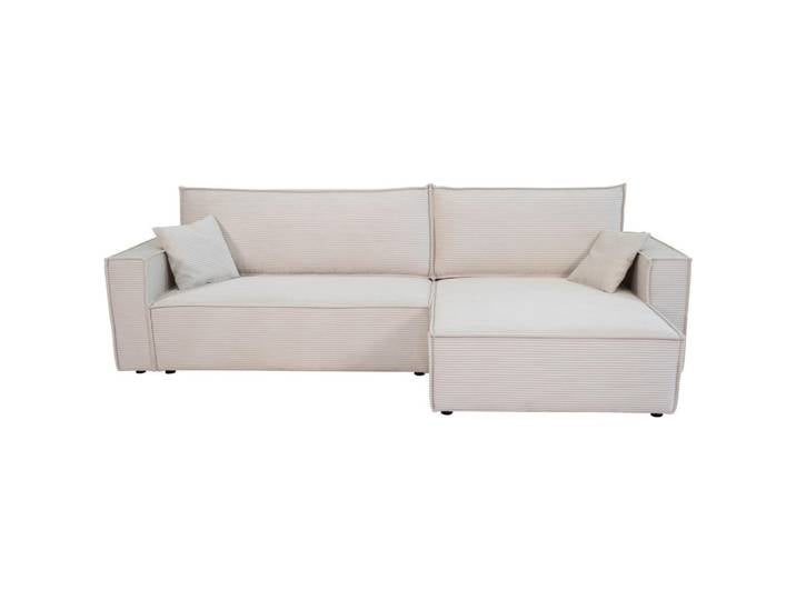 Xora Ecksofa, Creme, Füllung: Schaumstoffflocken, seitenverkehrt montierbar, L-Form, 267x141 cm, Rücken echt, Armlehnen seitenverkehrt montierbar, Wohnzimmer, Sofas & Couches, Wohnlandschaften, Ecksofas mit Schlaffunktion