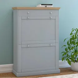 Schuhschrank Schuh Klappschrank mit einer Schublade inklusive zwei Schuhklappen