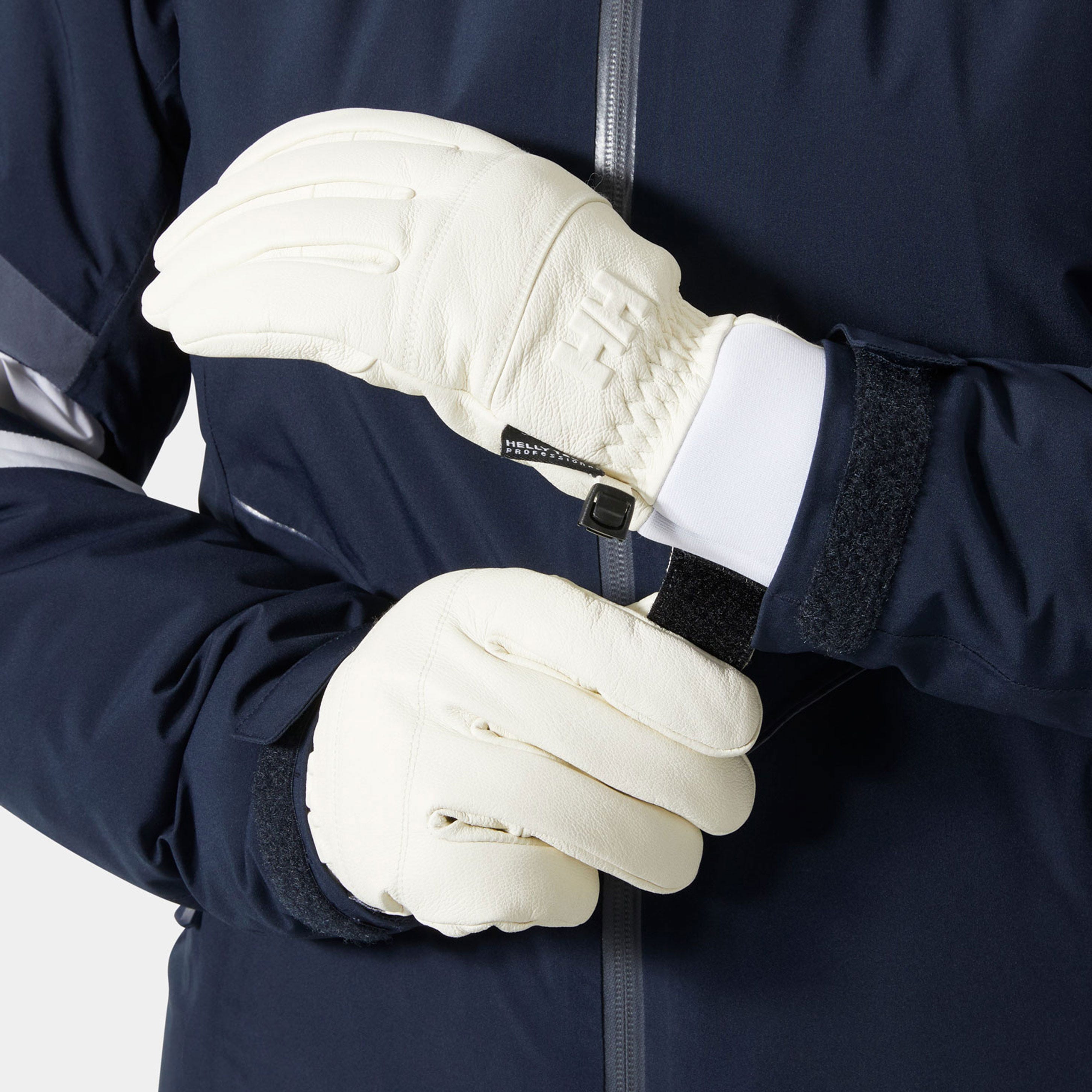 Helly Hansen Women's Alphelia Leather Ski Gloves - White/Cream - S