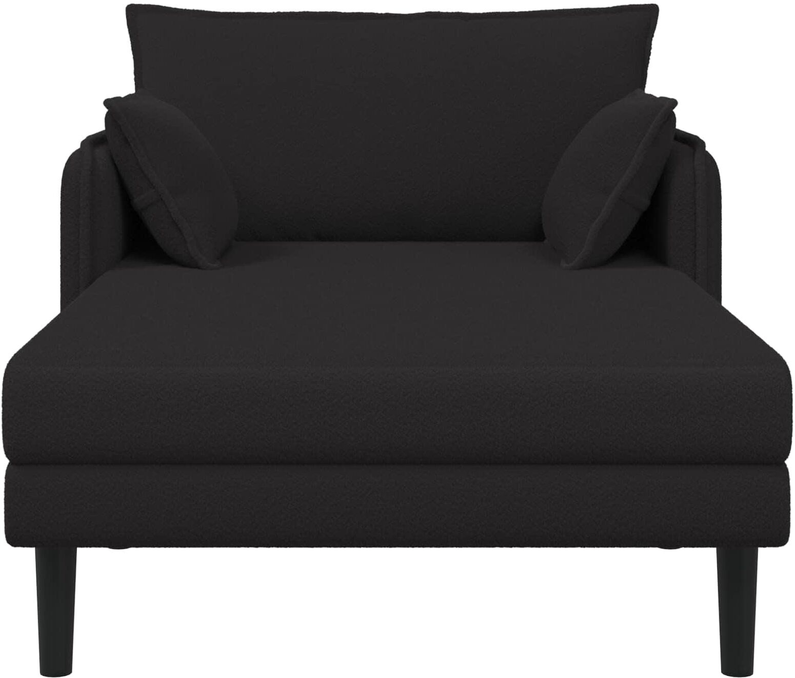 vidaXL Grande méridienne Noir Bouclé