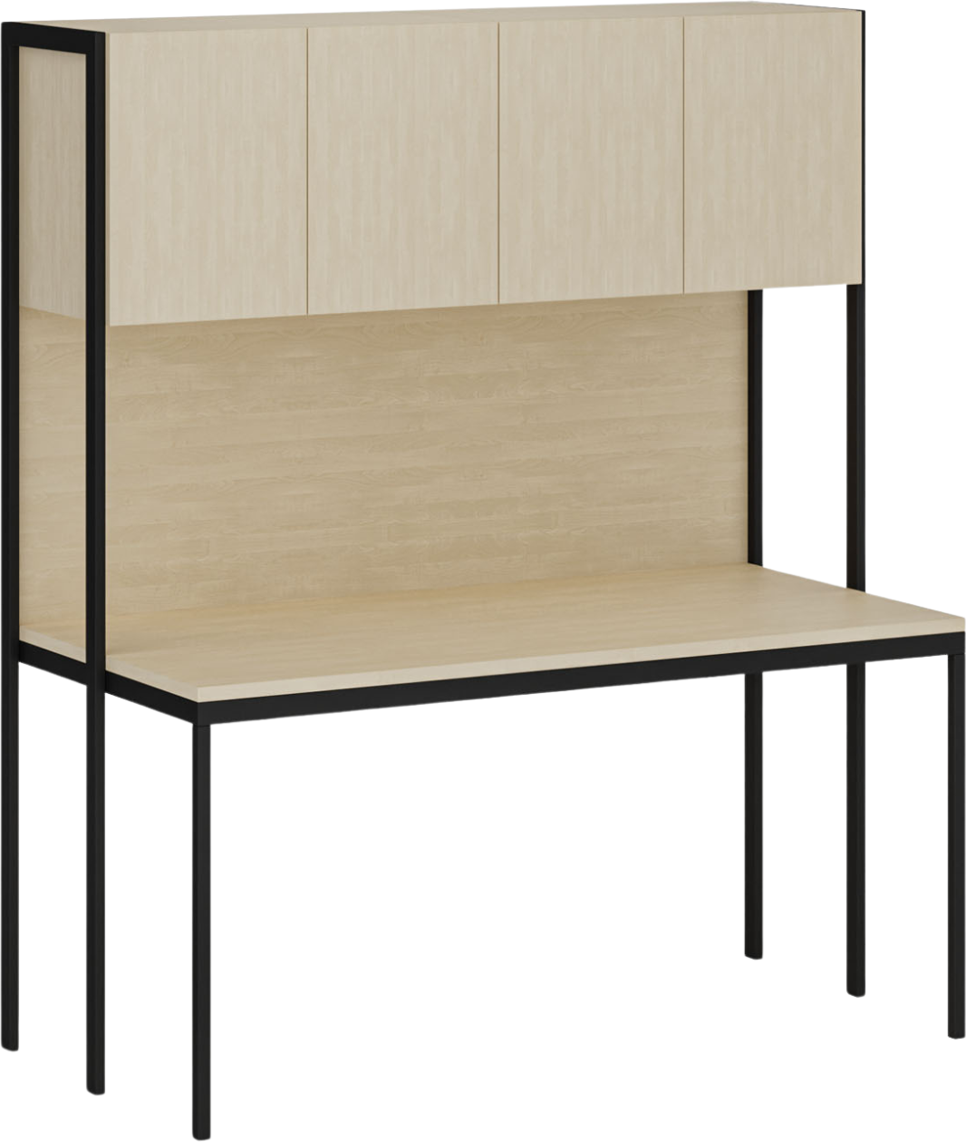 B2B Partner Schreibtisch mit Stauraum HOME OFFICE, schwarz/Birke