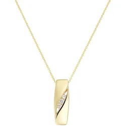 Kette mit Anhänger LUIGI MERANO "Anhänger matt, glanz, länglich, mit Brillanten, Gold 585", gold, Halsketten, Damen, 45cm, Gelbgold 585