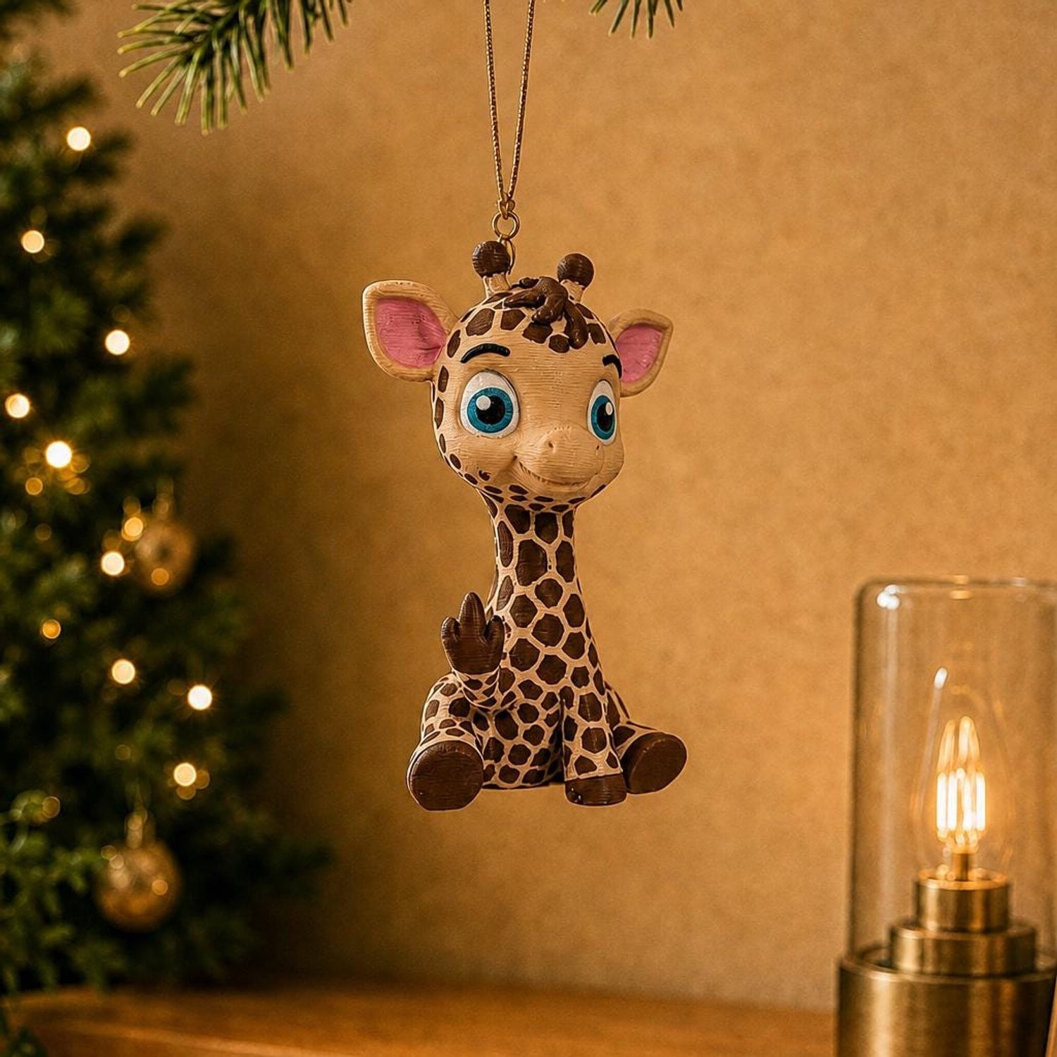 AnimalsAttitude Kleine Baby Giraffe Figurine met Middelvinger – 3D-geprint PLA Beeldje