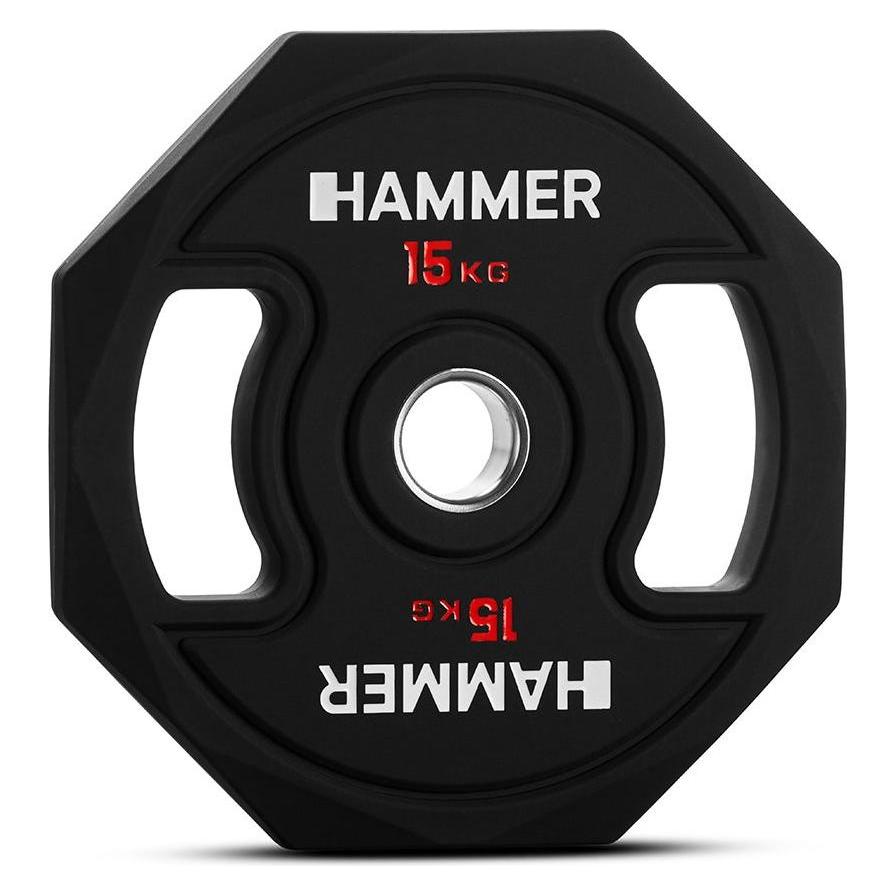 Hammer Fitness Octagon Hantelscheibe 50 mm 15 kg (1 x 15 kg) (17034)