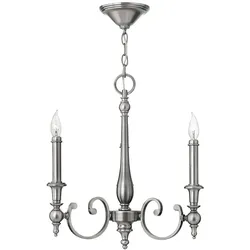 Kronleuchter Hängelampe Deckenleuchte Stahl Nickel D 50,8 cm Esszimmerlampe