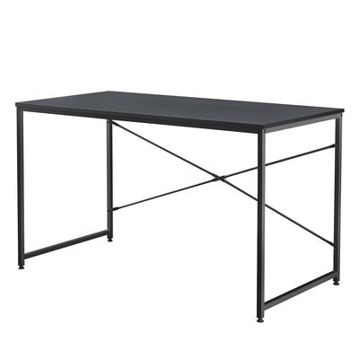 Helloshop26 - Computerarbeitsplatz Tischplatte aus Metall und MDF 120 cm schwarz 03_0003512