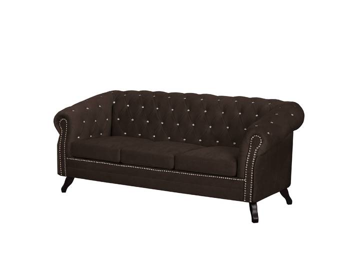 Sofa I 3-Sitzer Microfaser Braun/Dunkelbraun Webstoff 195 x 84 x 88cm Glamour