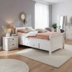 Komfortbett in Weiß Kiefer teilmassiv Nachtkommode (zweiteilig)