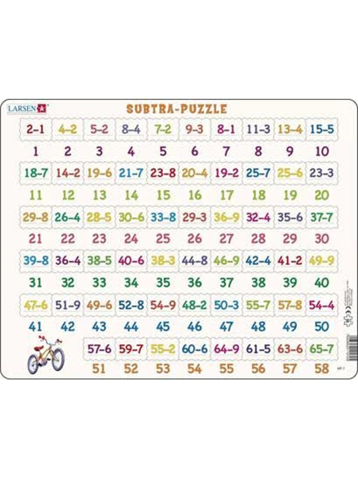 Larsen Puzzles Puzzle Math-Puzzle: Subtraktion - 58-teilig, M 2D Puzzles