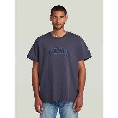 T-Shirt G-STAR "Patches Loose T-Shirt", Herren, Gr. S, grau (india ink), Obermaterial: 100% Baumwolle, Shirts T-Shirt