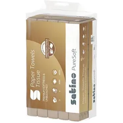 Satino by Wepa Papierhandtuch 2lagig V-Falz 24x23cm Recycling beige 4.000 Blatt, Haushaltspapier, Beige