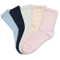 5 Paar Socken mit Ajour-Muster - Damen - Gr. 39-42 - weiß
