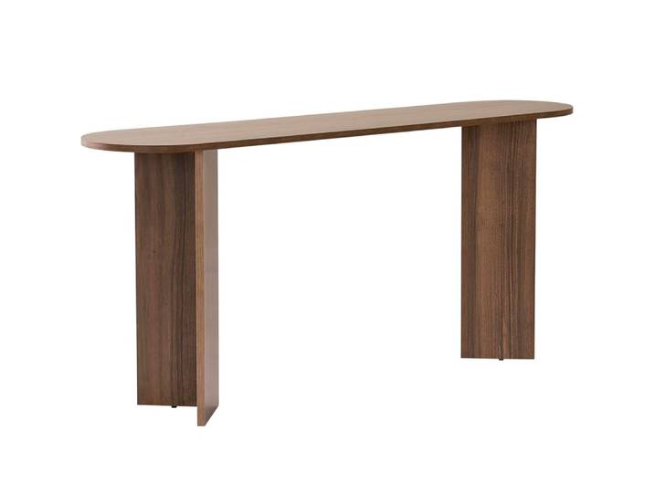Console ovale effet noyer 150 cm