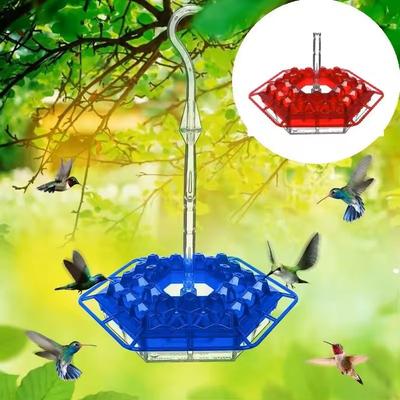 Uplift Essentials Hexagonal Hanging Bird Feeder With Hook For Garden green