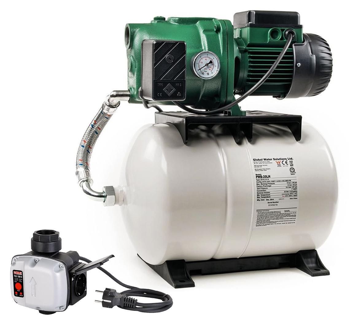 DAB Aquajet 102/20 M mit Trockenlaufschutzsystem - Hauswasserwerk - 3600 L/Std. - 1130W - Förderhöhe 54m - Automatische Ein- / Ausschaltung - Bewässerung