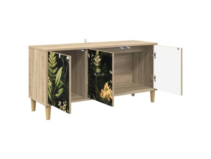 PUGYNBK TV-Möbel RHENEN 102 x 33 x 50 cm Sonoma Aufwändiges Holz, geräumige Aufbewahrung, erhöhte Beine, einfache Reinigung