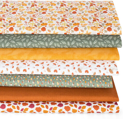 Patchwork- und Quiltpaket Digitaldruck „Herbstzauber“, orange-color
