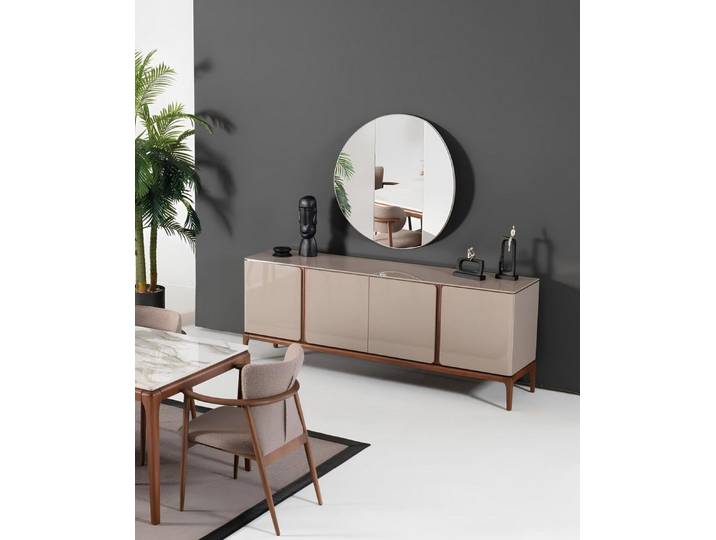 Xlmoebel Sideboard Moderne Anrichte mit Spiegel und Holz-Garnitur in elegantem Design (Anrichte + Spiegel, Anrichte + Spiegel), Hergestellt in Europa