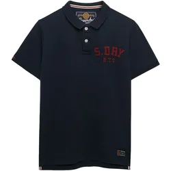Superdry Herren Poloshirt - Vintage Athletic Polo, Logo, Baumwolle, einfarbig Dunkelblau / XL