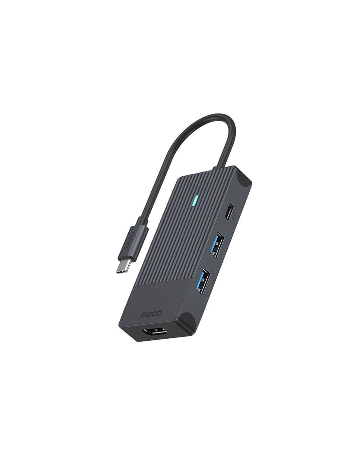 RAPOO Multiport USB-C UCM-2001 4-i-1 USB-C-Adapter USB-Hubs - 4 - Schwarz