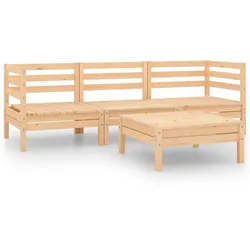 vidaXL 4-tlg. Garten-Lounge-Set Massivholz Kiefer