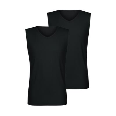 Achselhemd LISCA "3er Pack Herren Shirt V-Ausschnitt Odysseus", Herren, Gr. XXXL, 3 Stk., N-Gr, schwarz, Single-Jersey, , Basic, figurumspielend, V-Ausschnitt, Unterhemden