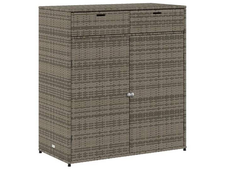 CLOUD Coffre de rangement extérieur - élégant Design - Armoire de rangement de jardin gris 105x55x113cm résine tressée