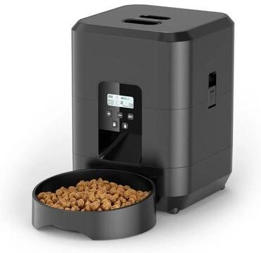 Uplift Essentials Smart Pet Feeder Automatic Timed & Quantitative Food Dispenser For Cats And Dogs black Button Feeder
