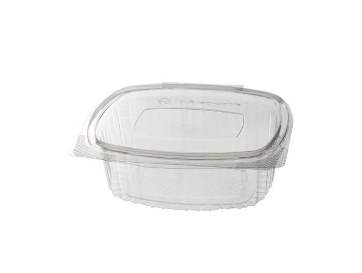 daybays 750 Stück Klappschale Oval 375 ml VP 144x115x50 mm Transparent mit anhängendem Deckel – Salatschale, Salatbox, Lebensmittelbehälter