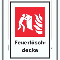 Feuerlöschdecke Schild A2 Rückseite selbstklebend