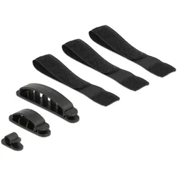 DELOCK Kabelhalter und Klettband Set 6 Stück
